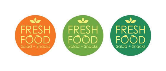 Fresh Food Salad and Vegetables Vector Illustration