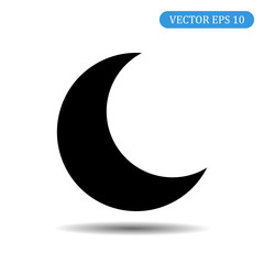 Moon icon black color. Vector illustration eps 10