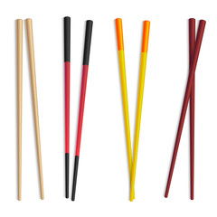 Realistic Detailed 3d Food Chopsticks Set. Vector