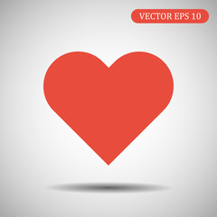 Heart icon red color.  Vector illustration eps 10