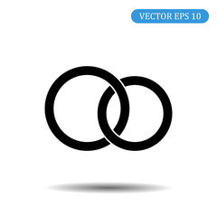 Vector black wedding rings icon on white background. eps 10