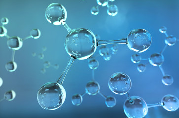 Science background with molecule or atom, Abstract structure for Science or medical background