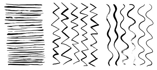 Vector brushed stains set