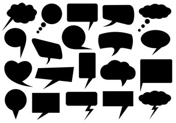 Set of different speech bubbles isolated on white
