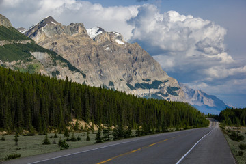 Mountain Meets Road in Banff National Park, Alberta, Canada