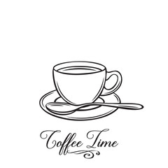 Hand drawn coffe cup badge