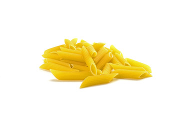Penne pasta isolated on white background