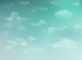 Abstract of realistic skys shape on clear blue sky background.