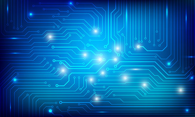 Circuit Board Technology Blue Pattern Vector Background