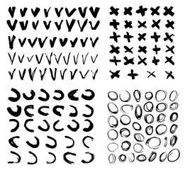 Vector brushed stains set