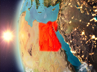 Egypt during sunset from space