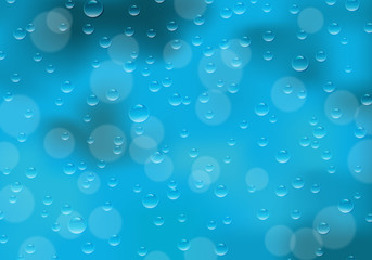 Vector illustration of blue glass with transparent drops of water