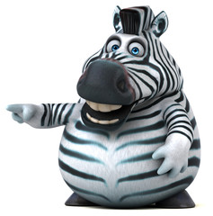 Fun zebra - 3D Illustration
