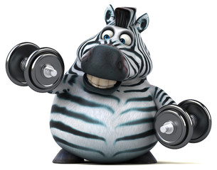 Fun zebra - 3D Illustration