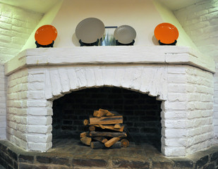 Elements of interior. Fireplace

