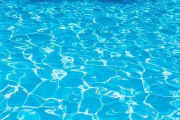 Beautiful ripple wave and blue water surface in swimming pool, Blue water surface for background
