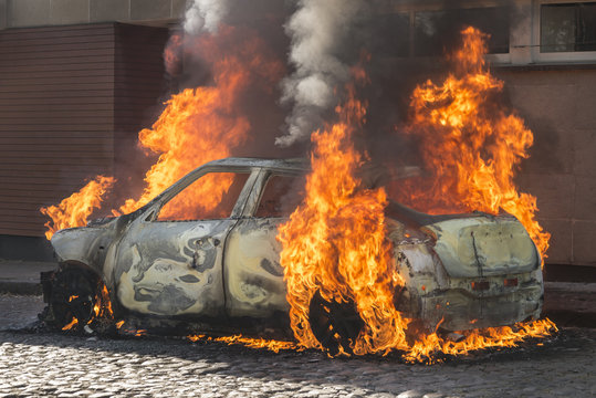 Burning car