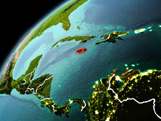 Evening view of Jamaica on Earth