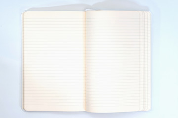 "Blank photorealistic notebook mockup on light grey background, 3d  illustration."