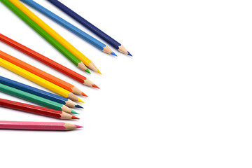 color pencils isolated on white background