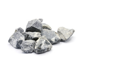 pile of a gey rock isolated on white background