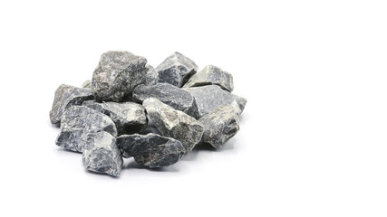 pile of a gey rock isolated on white background