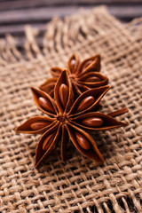 anise stars on a dark rustic background