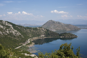 Fototapeta premium Lake Skadar, Montenegro. top view