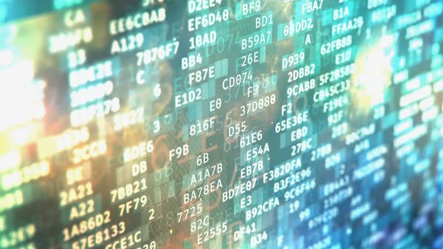 Programming code strings changing on screen, abstract hacking background. Abstract hacking background