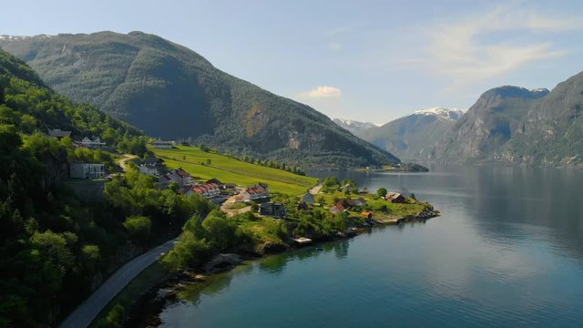 Aurland is a municipality in the county of Sogn og Fjordane, Norway. It is located on the south side of the Sognefjorden in the traditional district of Sogn. 4k video taken with a drone
