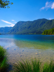 Fototapeta premium Mountain lake with clear water