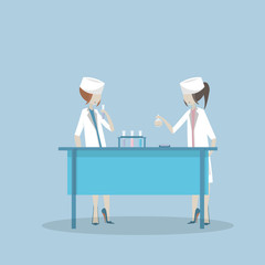 Vector illustration of science concept, laboratory.