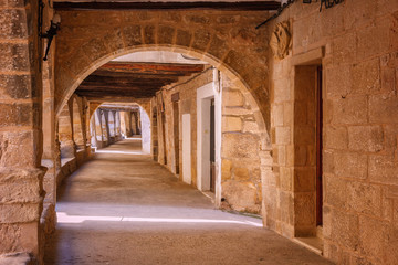 Fototapeta premium Arches medieval village of Valderrobres of the twelfth century, district of Matarrana, Teruel province, Spain