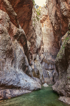 Parrizal in Beceite, nature reserve, Matarrana river, Teruel province, Aragon, Spain
