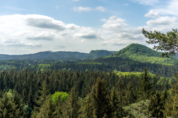 Naklejka premium View into the Saxon Switzerland in Germany