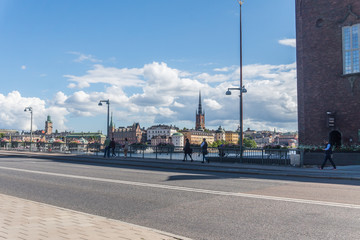 Fototapeta na wymiar Cityscape of Gamla stan, the old town in Stockholm, Sweden