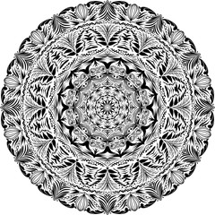 Mandala Symbol in Black and White