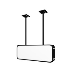 modern metal hanging sign board isolated on white background. 3d illustration 
