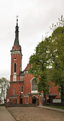 Fototapeta na wymiar Church of St. Adalbert (St. Wojciech church) in Wawolnica. Poland
