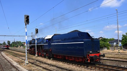 Beautiful old steam train Albatros. Cruise train for special moments of holidays.