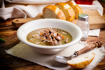 Chicken gizzards stewed.