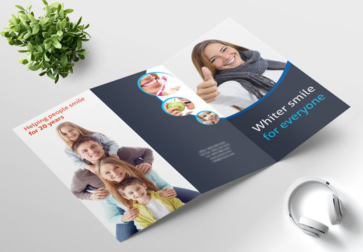 Blue and White Trifold Brochure Layout