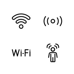 Set Wi-Fi Line icon stock vector illustration. Editable Stroke. 100x100 Pixel Perfect