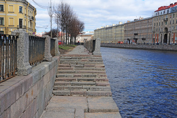 Russia, St. Petersburg, embankment of the Fontanka River