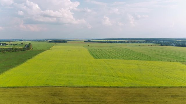 Aerial View. Flight over a green grassy rocky hills. Altai Mountains, Siberia, Russia. Summer 2017 4k