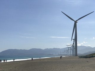 wind turbine on the beach