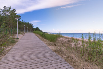 Fototapeta na wymiar View of the Baltic sea in the Miedzyzdroje in Poland