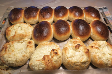 homemade baked bread rolls
