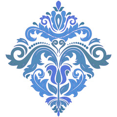 Elegant vintage vector blue ornament in classic style. Abstract traditional pattern with oriental elements. Classic vintage pattern