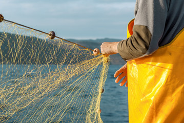 Fishing nets boat